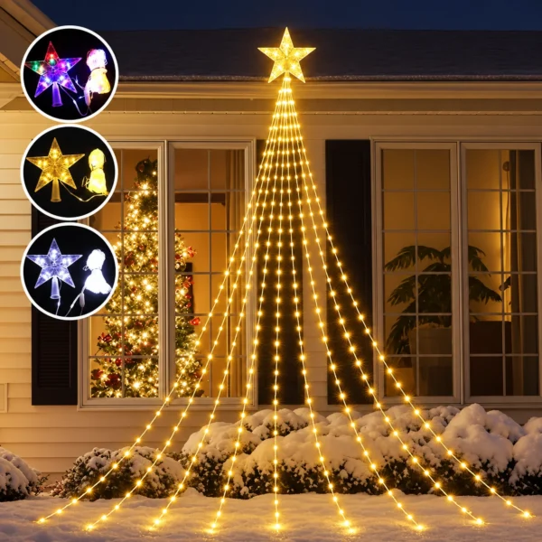 Cascata de LED para Árvore de Natal