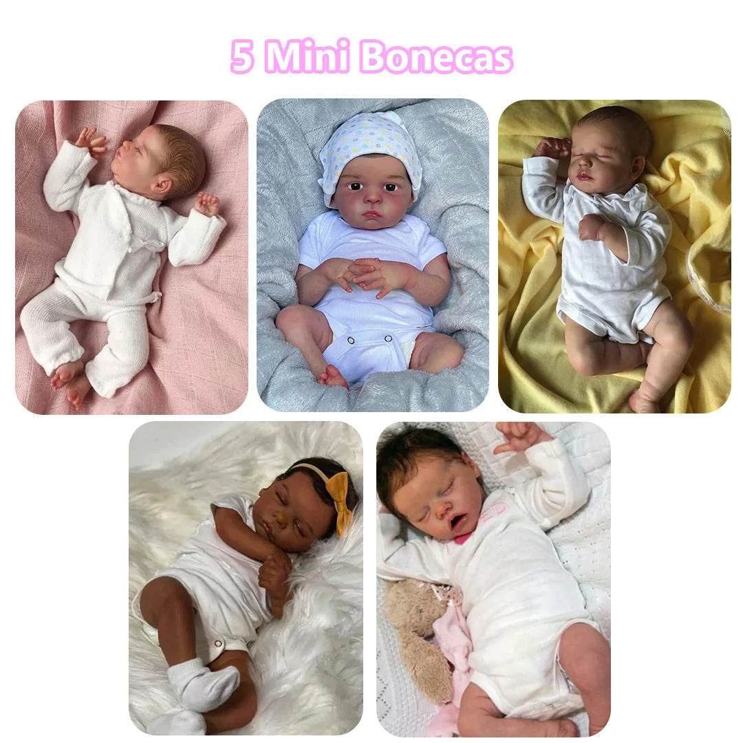 Kit Bonecas Mini Bebê Reborn com Roupinhas - Imagem 2