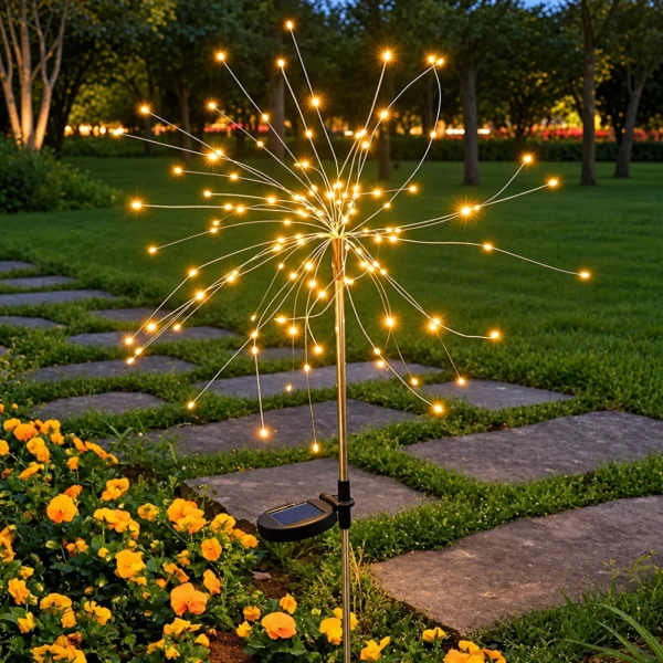 Luminária Solar de Jardim Efeito Fogos de Artifício